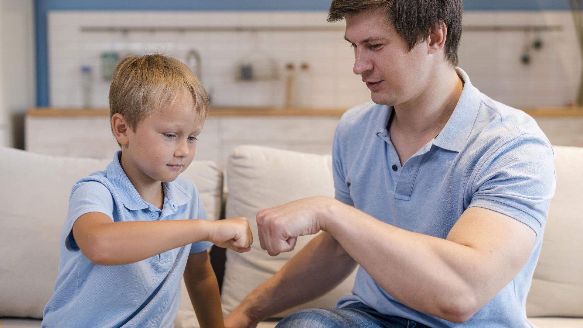 adorable-son-playing-with-father-home